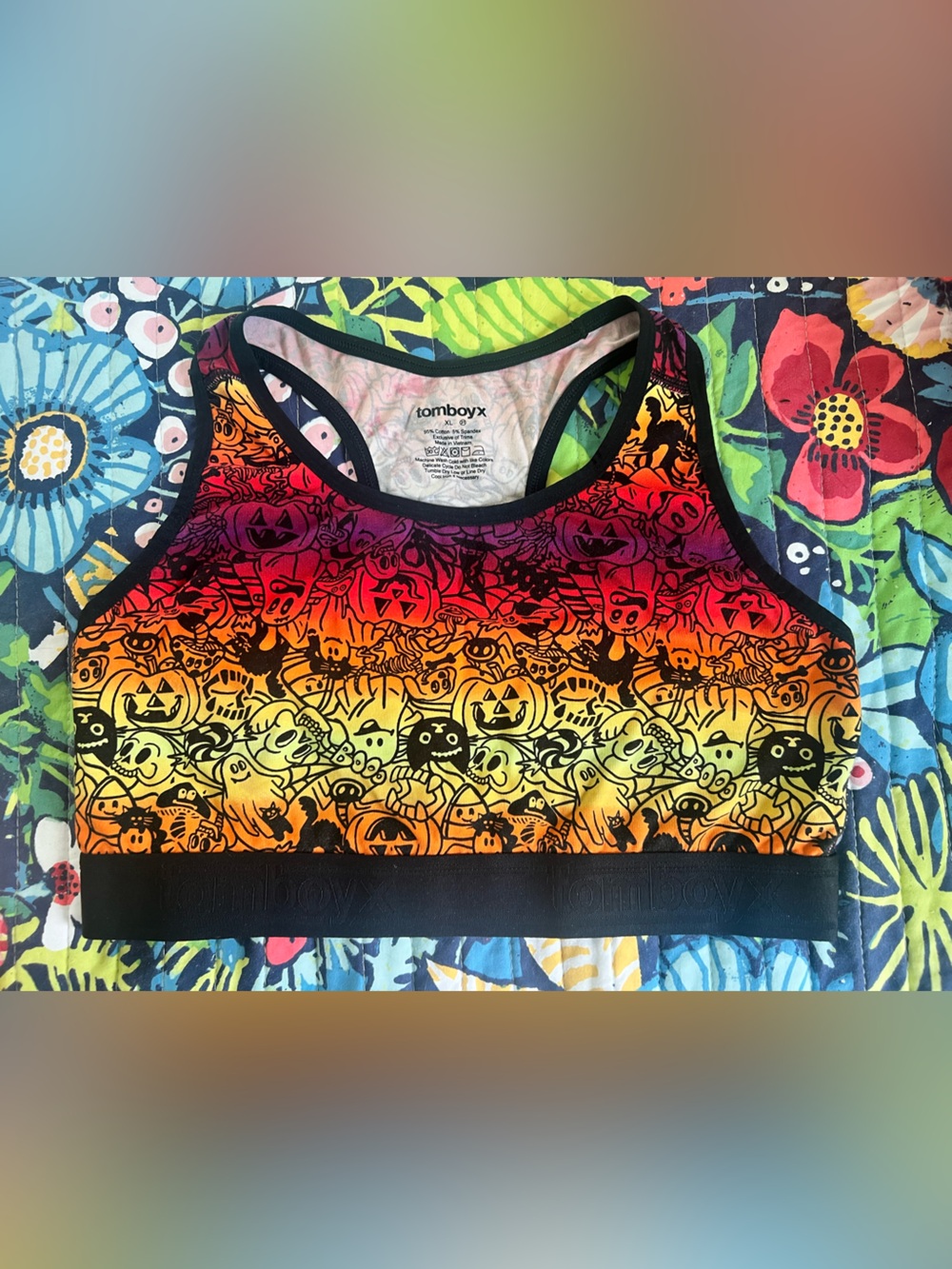 TomboyX Essentials Halloween Gradient Soft Sports Bra Top